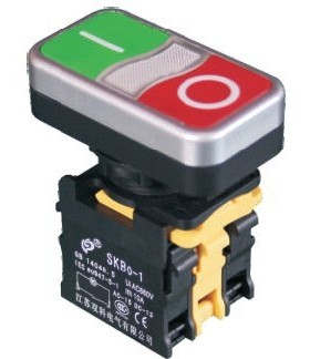 双科22/25MM通用SKB0-PR435/D双位带灯按钮开关 红绿色SKB0-PR11D