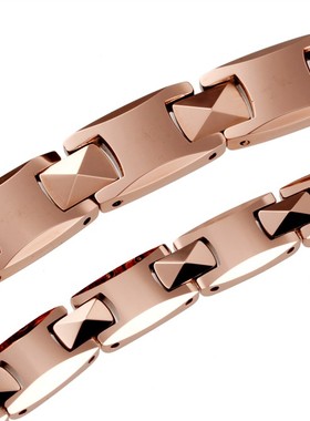 正品台湾保健钛锗磁钨钢彩金情侣手链KOTO防辐射时尚男女饰品手链