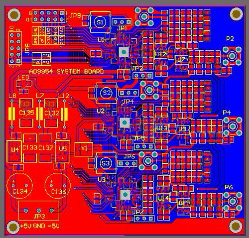 AD9954模块电路图pcb AD9954开发板DDS AD9954模块pcb AD800 1117
