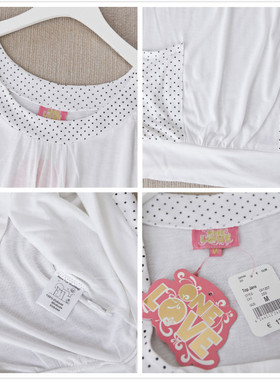 大码女装夏装新 白色清新波点无袖T恤衫t-shirts女生