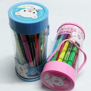 爱好24色水彩笔 爱好1991-24色儿童绘画笔 可水洗 布绒娃娃 无毒