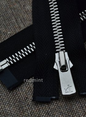 平牙5#YKK拉链白铜单开尾Excella夹克外套羽绒羊绒开衫门襟黑580