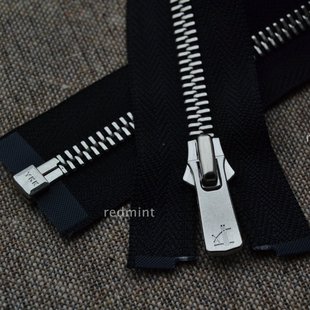 平牙5 门襟黑580 YKK拉链白铜单开尾Excella夹克外套羽绒羊绒开衫