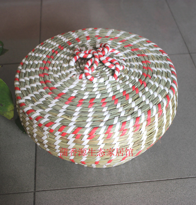 草柳编工艺品 透气馒头筐/食品盒/鸡蛋筐/带盖草编储物收纳篮包邮