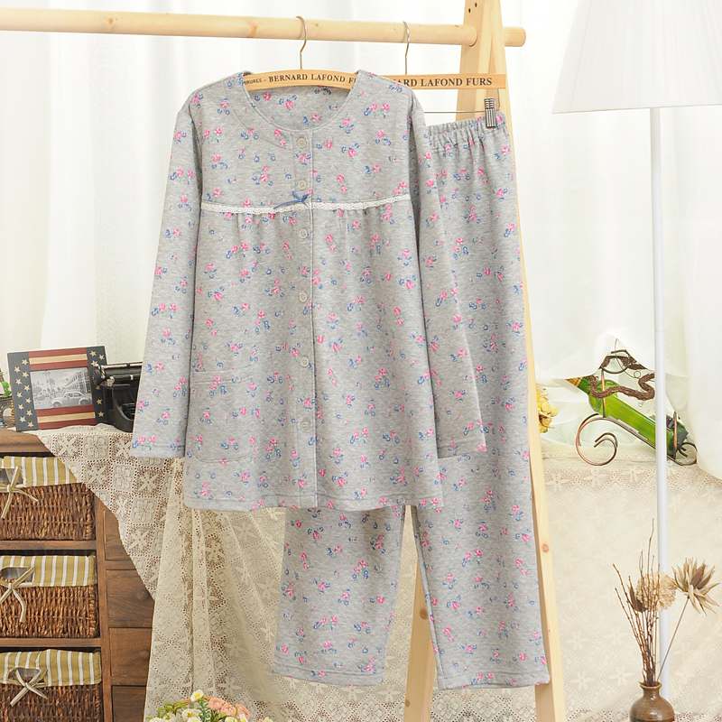 日本订单！新款女士春秋冬居家服空气层柔软睡衣套F-460