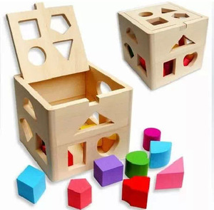 1-3岁 十三孔智力盒 缤纷形状箱智慧盒/蒙氏早教教具嵌盒儿童玩具