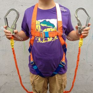 五点欧式 带缓冲 安全带高空作业 工地安全绳 双大钩 劳保防护型