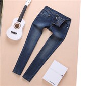 精品中腰弹力修身 休闲裤 牛仔裤 铅笔裤 女士显瘦小脚裤 外贸原单女装