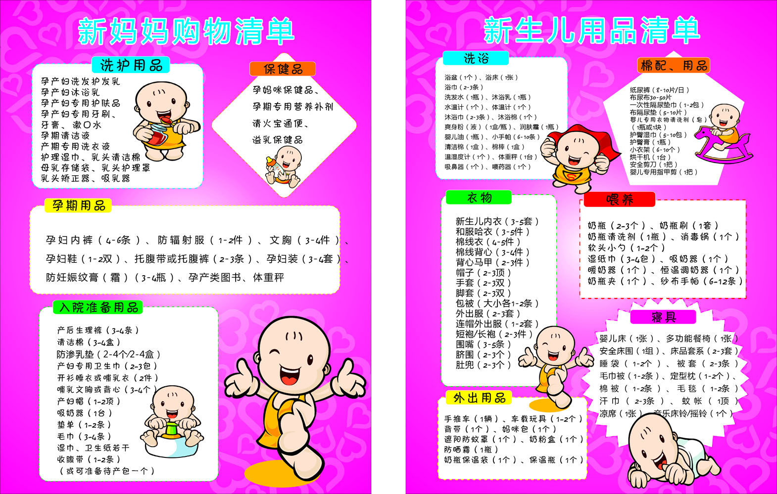 635海报印制海报展板素材722母婴生活馆新妈妈购物清单