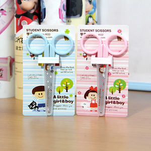 得力6022 剪刀 可爱卡通 儿童美工剪刀 学生手工剪刀 带保护套