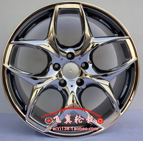 适用于20寸宝马X5 X6 M白电镀轮毂E70E71五幅开叉汽车改装钢圈