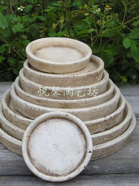 欧式风格陶盆托盘 室内花器接水盘 圆型底盘 大中小多种尺寸可选