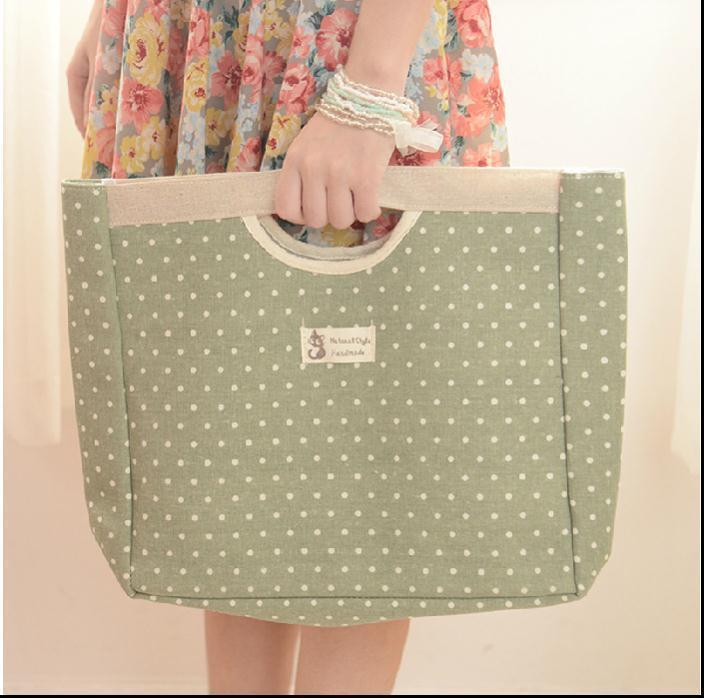 简约手提包帆布笔记本日韩风棉麻