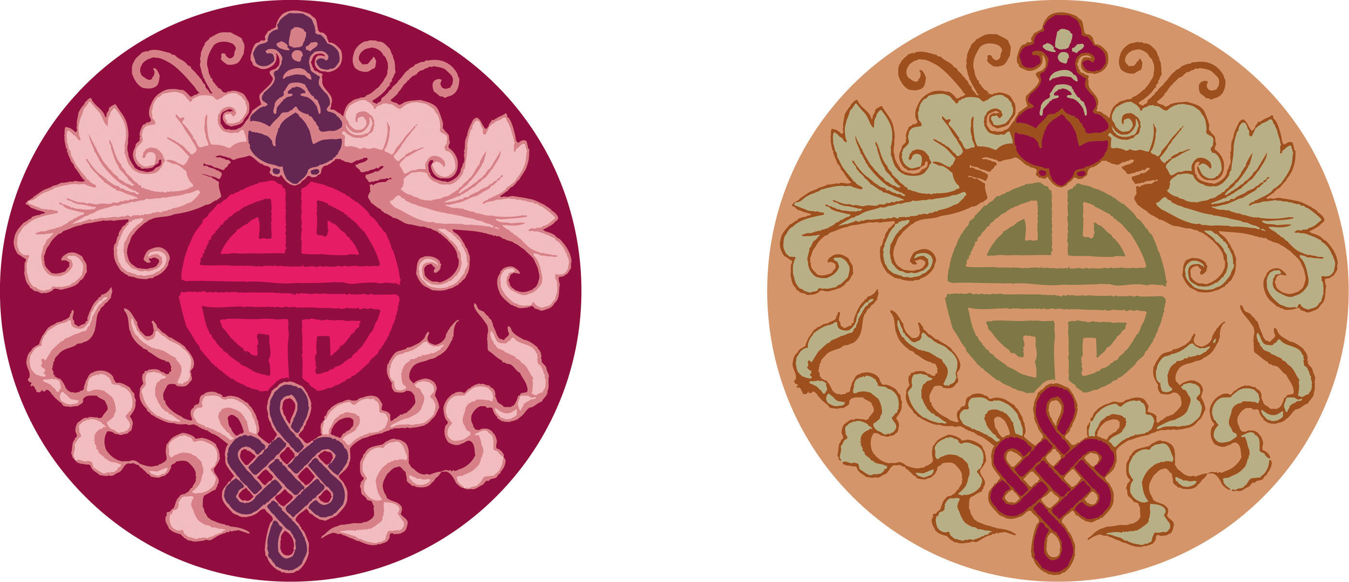 618海报印制海报展板素材263富贵图中国结传统图案