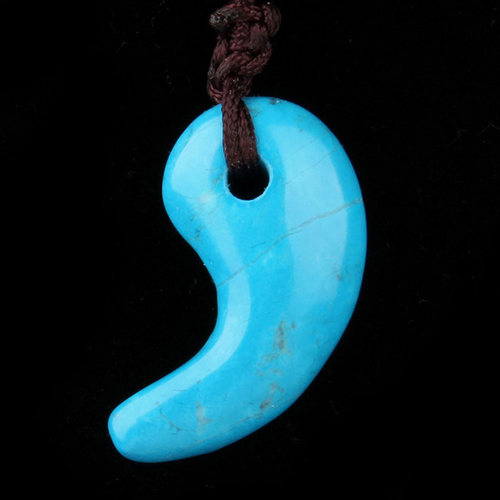 天然绿松石项坠男女款勾玉