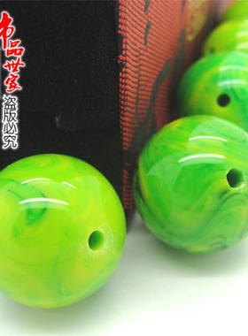 中东琥珀蜜蜡散珠/翠绿色雪山蜜蜡手链单珠/DIY圆珠配珠20mm手串