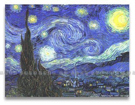 梵高-星月夜客厅书房餐厅酒吧饭店装饰画无框挂画凡高艺术品复制