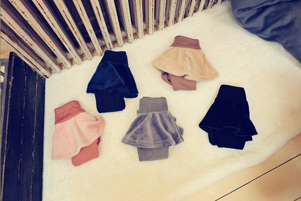外贸童装日韩品牌女童纯棉不倒绒超百搭裙裤儿童打底裤原单