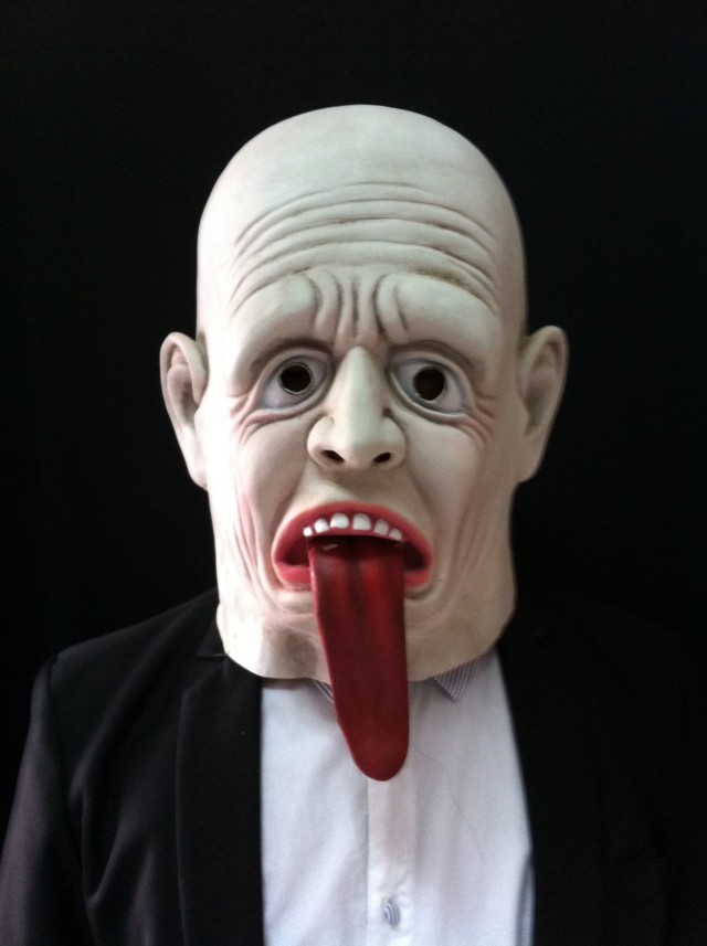 黑白无常勾魂乳胶面具 丧尸长舌妖怪头套  密室逃脱道具整蛊吓人
