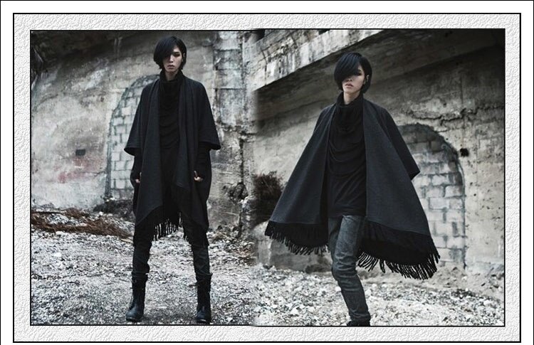 非主流春夏蝙蝠衫斗篷潮男士短袖t恤 纯棉韩版个性上衣服舞台男装