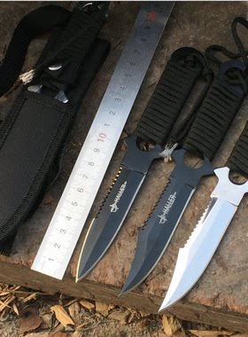 户外求生野营直刀战术野外荒野防身户外短刀高硬度锋利特战小直刀