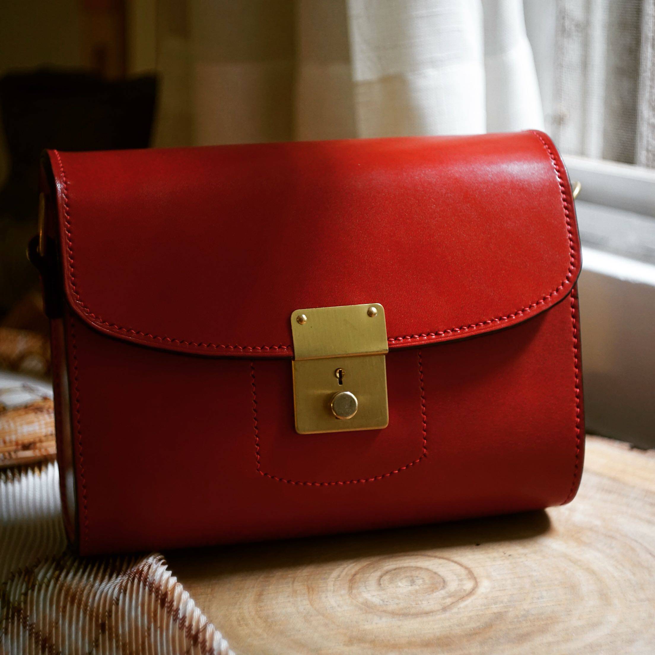 d 手缝皮革 日本进口枥木植鞣革 伊娃再版 小挎包