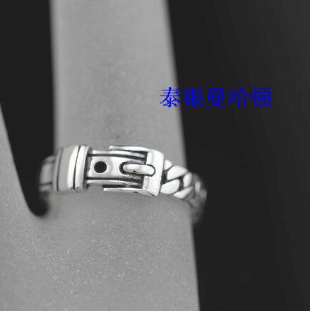 泰银 925纯银 曼谷 原创设计手工正品腰带男女戒指11-16