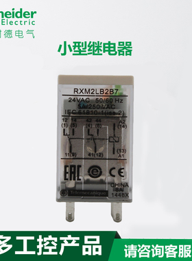 schneider施耐德插拔式小型中间继电器24VAC 2开2闭 RXM2LB2B7