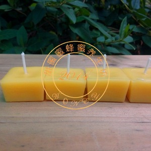 巧克力块天然蜂蜡蜡烛 纯手工蜜蜡创意工艺 餐桌香薰烛台无烟蜡芯