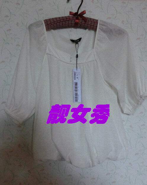 正品艾格 夏装女白色雪纺衫 休闲衬衫150114147