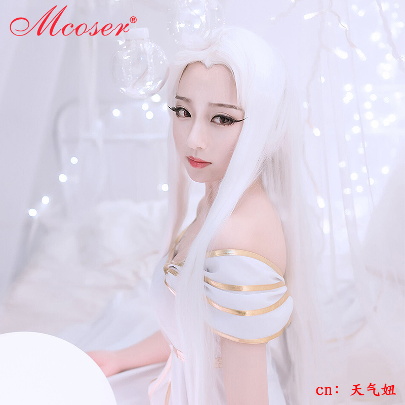 Mcoser cos假发 女 杀阡陌古装万用长直发100cm/80cm黑色中分刘海