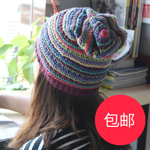 尼泊尔秋冬男女新款毛线针织帽手工编织帽民族风镂空保暖潮帽冬季