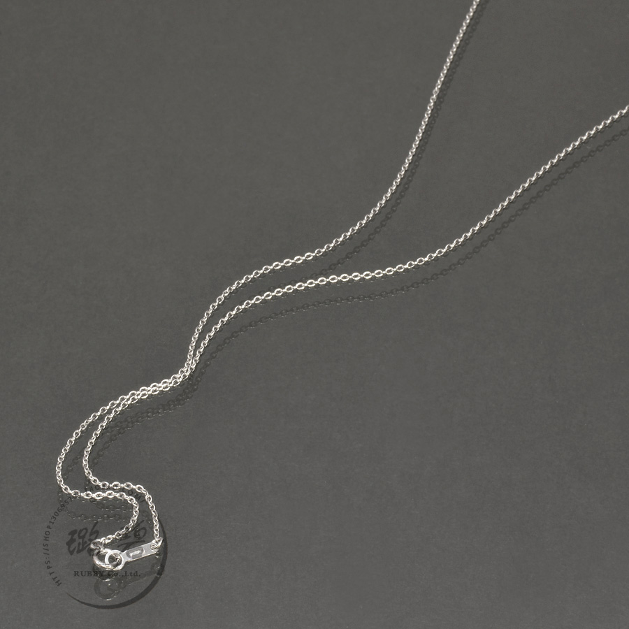 日本18k白金项链首饰素链十字链O字链o字链 k金长链细链丨宽1.3mm