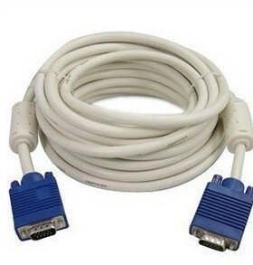 白色VGA线电脑监控电视投影视频线1.5米3米5米10米15米20米30米