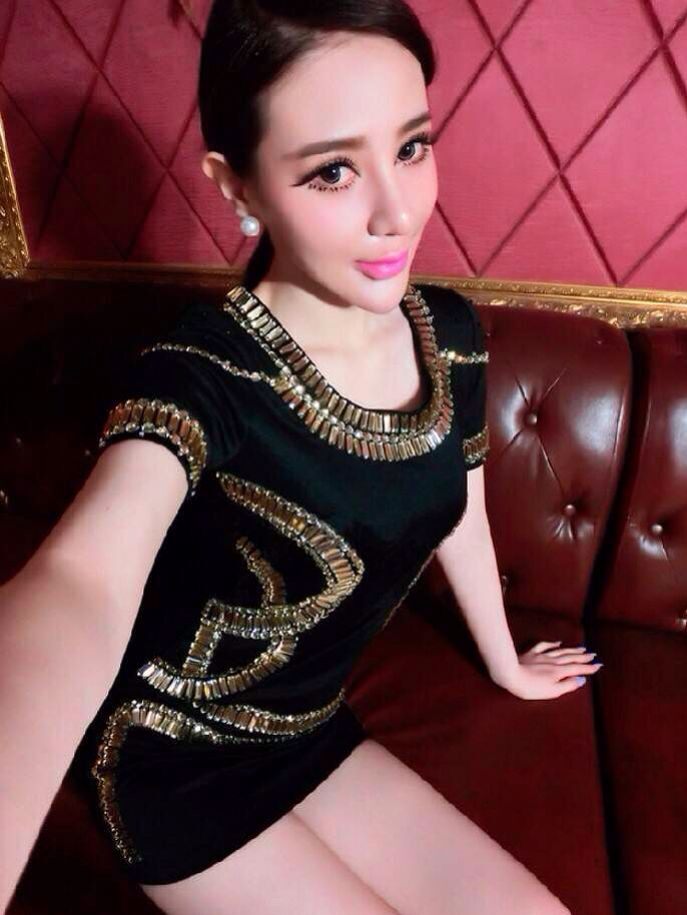 巴洛克钉珠镶钻修身风连衣裙礼服