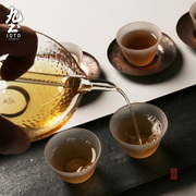 九土 純手工制玻璃錘紋引流公道杯茶道表演勻杯功夫茶具公道茶海