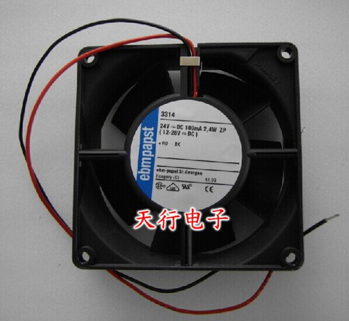 全新原装ebmpapst变频器用轴流风机3314 24V 2.4W服务器散热风扇