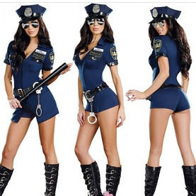 万圣节cos新款欧美超酷女警cosplay装 警察服装性感个性游戏制服