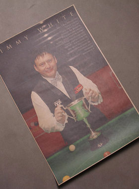 吉米怀特海报JimmyWhite知名斯诺克球员复古台球室挂画snooker