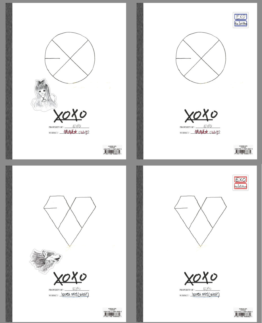 Õý°æEXO-M+K ÀÇÓëÃÀÅ®XOXOÖк«Ë«×¨¼ Õý¹æÒ»¼ 2CD+Ð´Õæ¼¯+С¿¨
