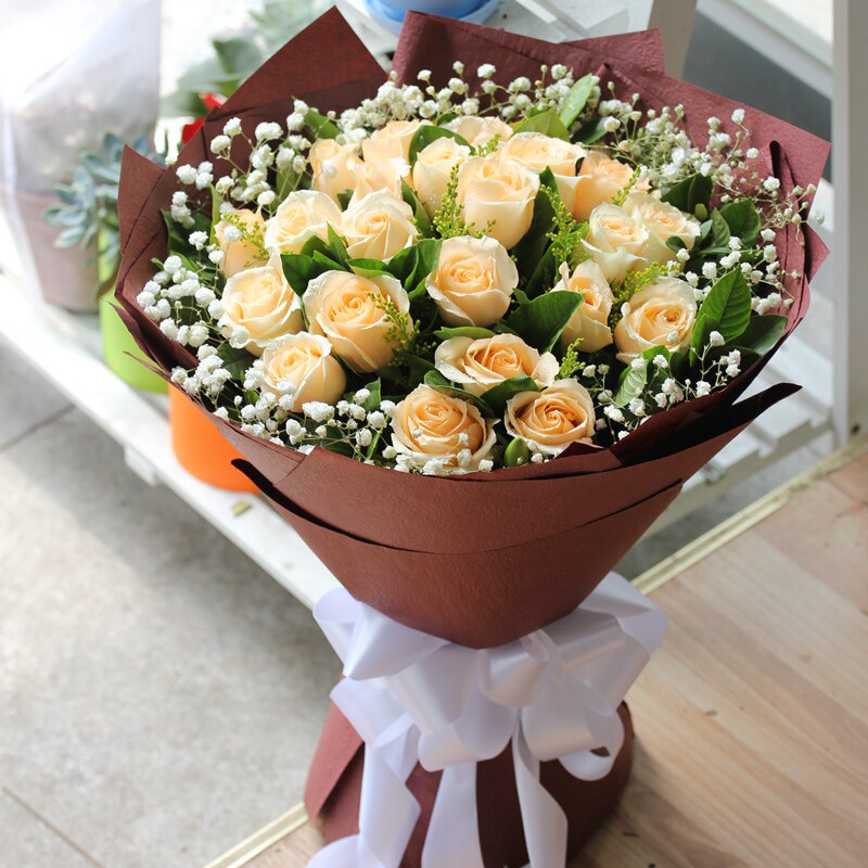 19朵香槟玫瑰花鲜花速递同城生日
