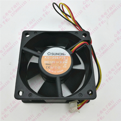 正品SUNON/建准 KD1206PTB1 DC12V 2.2W 6025 3线机箱散热风扇