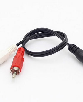 3.5mm母转双莲花公音频线 双莲花公转3.5母 电视耳机音箱AV线35CM