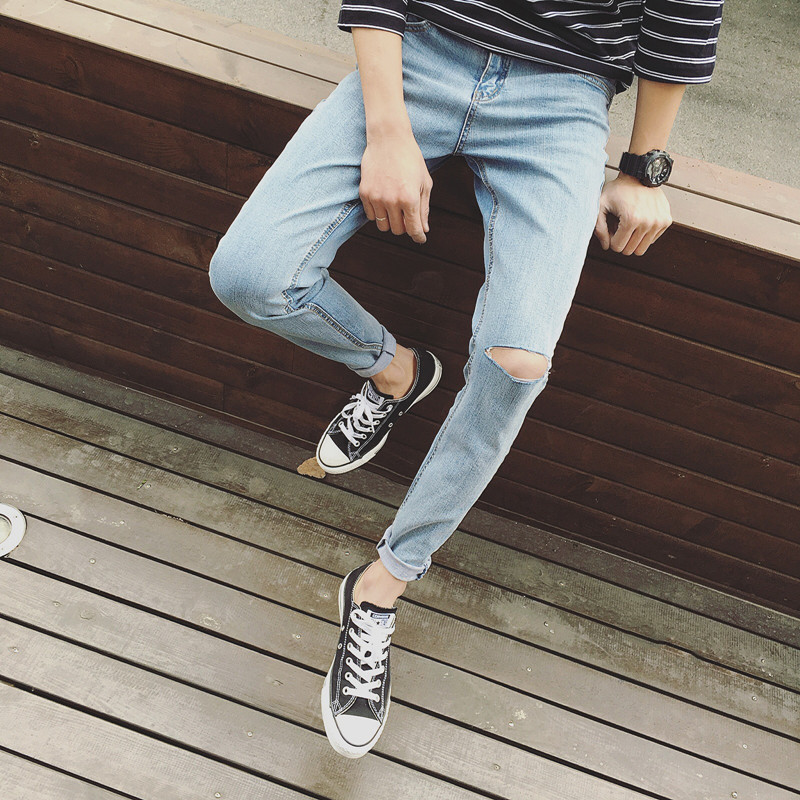 Jeans pour adolescent pieds Slim pour été - Ref 1463149 Image 1