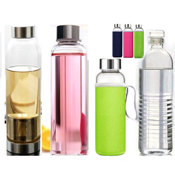 玻璃杯透明便携水瓶创意车载杯子运动水杯 夏天便携茶杯过滤包邮