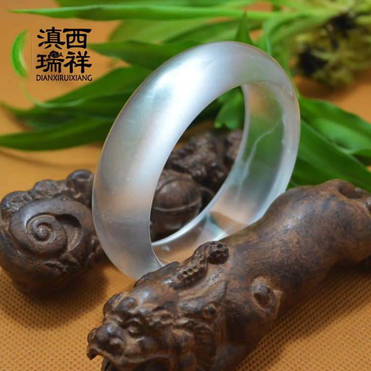 滇西瑞祥a货水沫玉石水沫子与翡翠共生玉镯女手镯女sm533 51mm