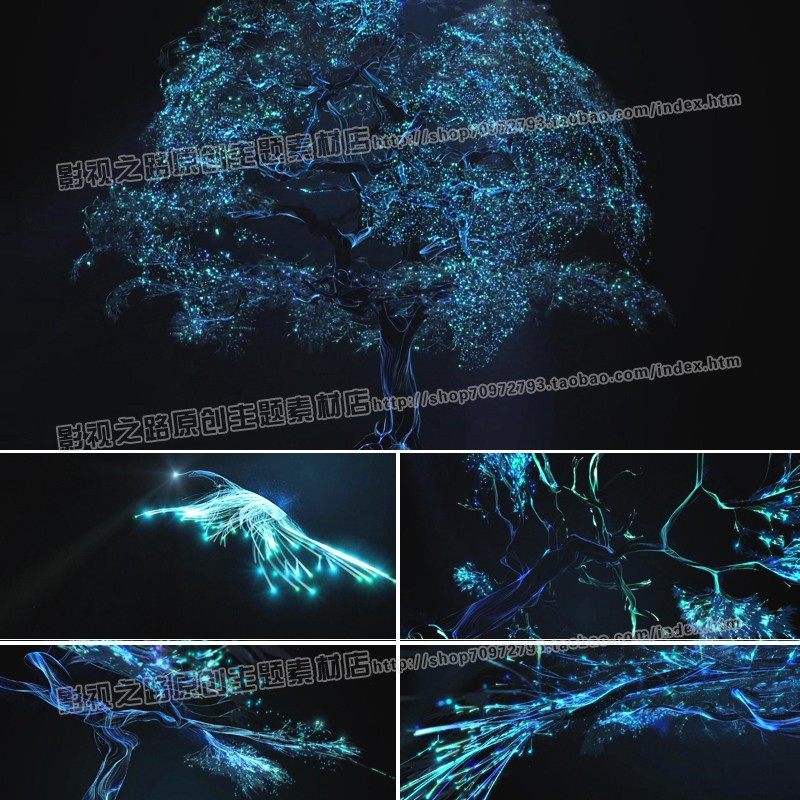荧光树大树成长生长动画视频素材 led大屏树木成长动画震撼