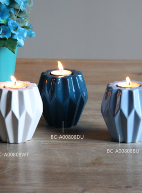 简约现代风烛台陶瓷几何软装配饰