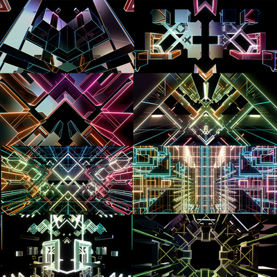 20个舞台背景大屏VJLOOP现代复古空间动态动画视频素材Construct