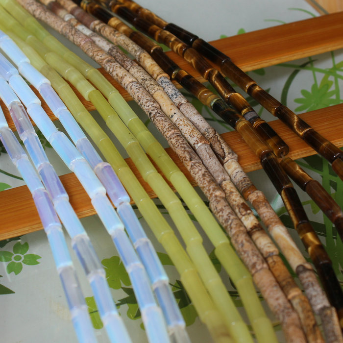 天然虎眼蛋白石筒珠圆管圆柱